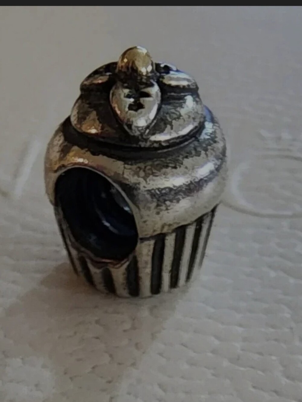Authentic Pandora Two-Tone Cupcake Charm